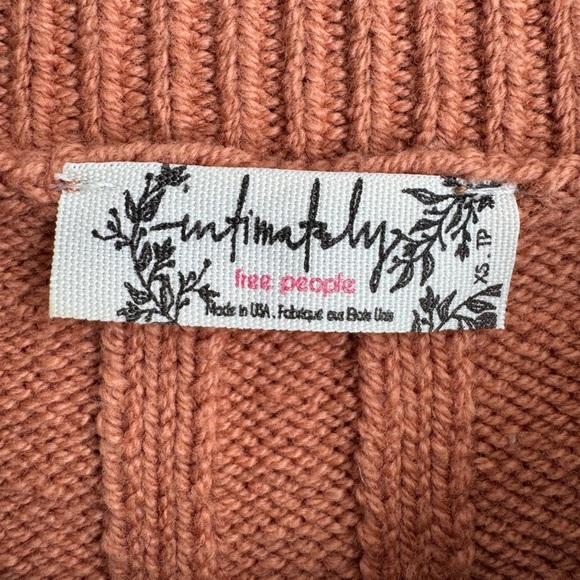 Free People Short + Sweet cropped cable knit sweater in toasted almond copper - Picture 3 of 8